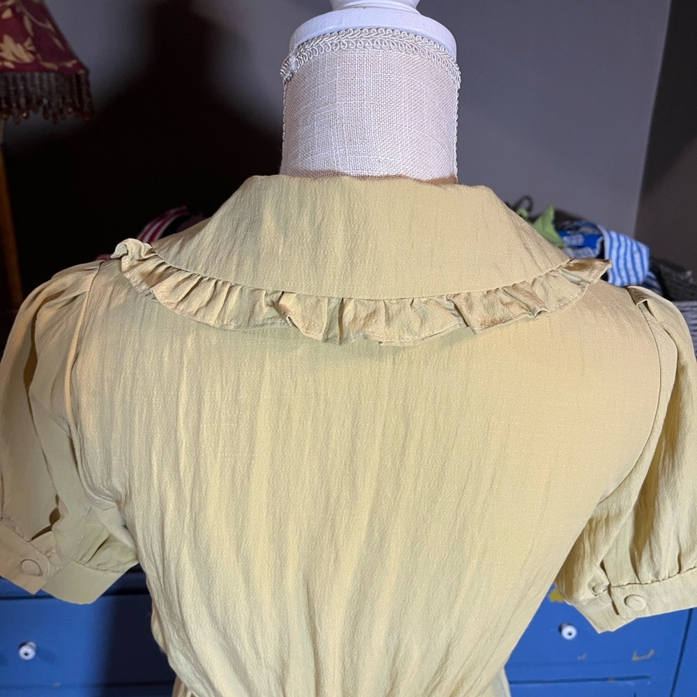 Grace & Chili vintage style DRESS SMALL soft Mustard color NWT 2011 - Picture 5 of 9